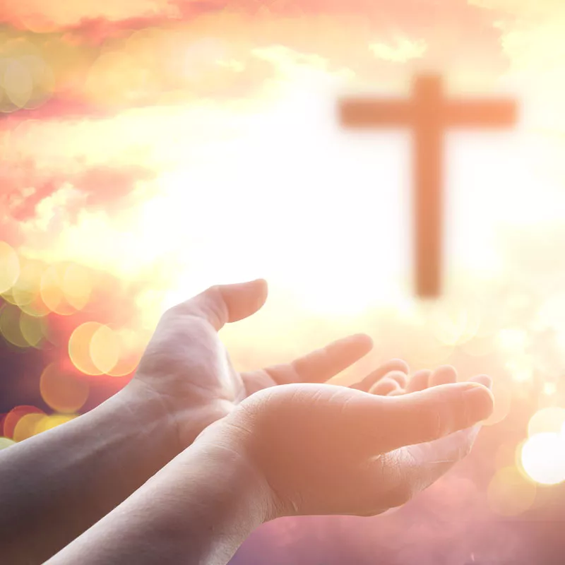 hands receiving and cross